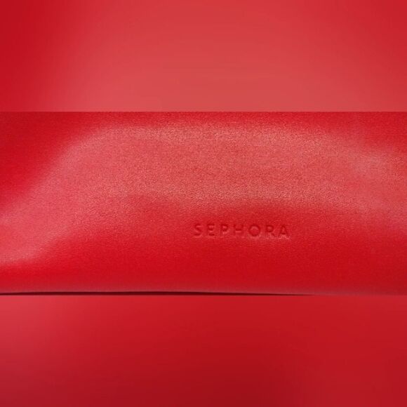 FREE W/ Purchase Sephora Red Cosmetic Makeup Bag with Gold Harware Beauty - Picture 5 of 8